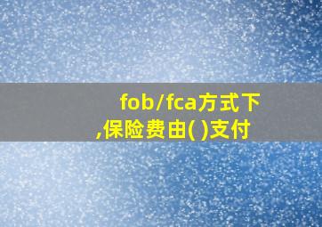 fob/fca方式下,保险费由( )支付